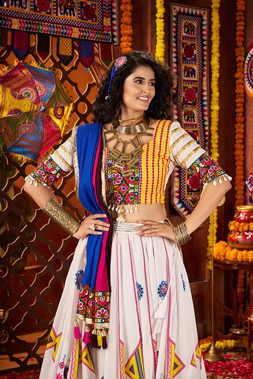 White Chaniya Choli for Navratri Night