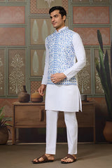 Kurta Pajama with Blue Jacket