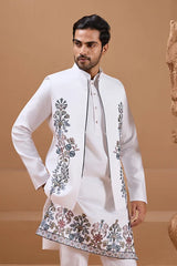 White Kurta with Koti