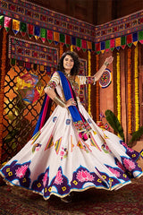 White Mirror Work Chaniya Choli