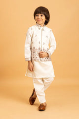 White Mirror Work Koti Kurta