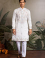 Classic White Mirror with Embroidered Work Kurta for Weddings