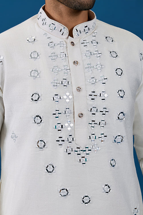 Mirror Embroidered Kurta for Men
