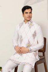 Wedding Special White Koti Kurta