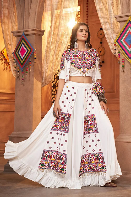 White chaniya 2025 choli for navratri