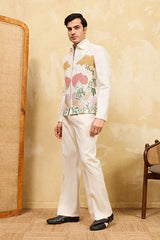 Men’s White Velvet Jacket Outfit
