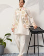Carnival Function White Koti Kurta Pair for Mens Wear