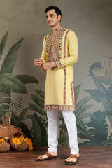 Yellow Embroidered Kurta