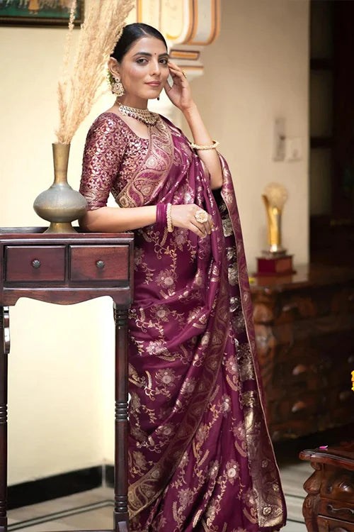 maroon saree for wedding