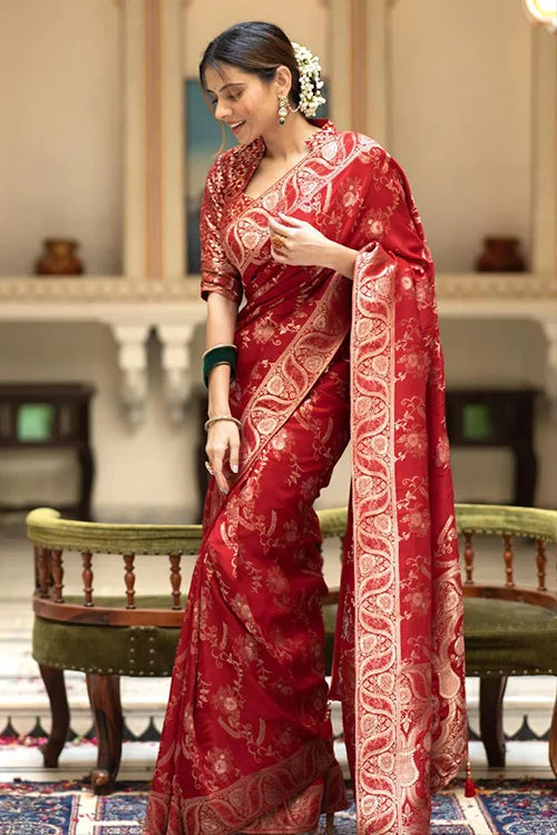 red saree for bride