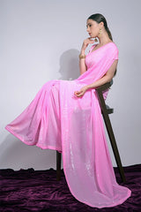 Fancy pink saree
