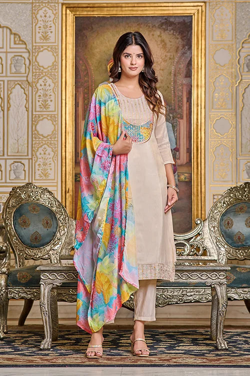 embroidered kurti set