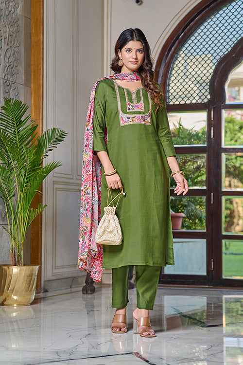 mahendi chanderi festive wear