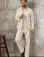Exclusive Wedding Special White Mirror Work Men's Bomber Jacket