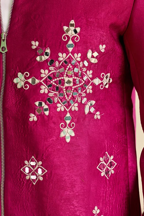 Premium Magenta Ethnic Wear Jacket for Men