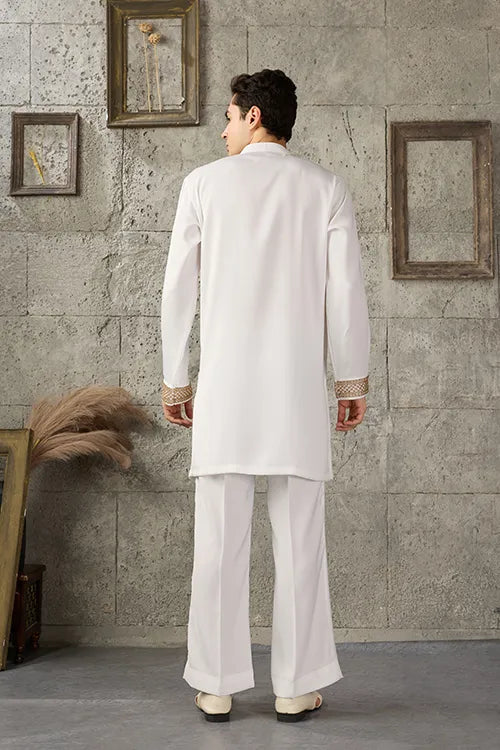 White Japanese Fabric Exclusive Kurta for Mens Wear