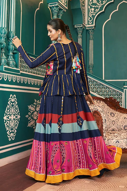 Embroidered Multi Color Jacket Style Chaniya Choli Collection