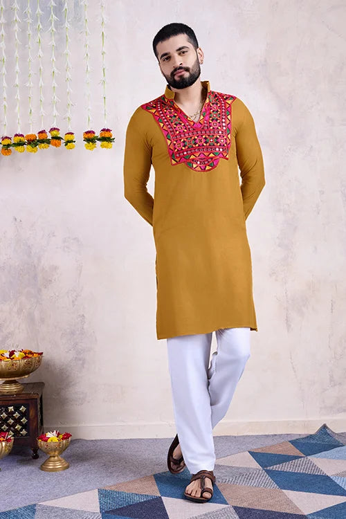 embroidered kurta for men