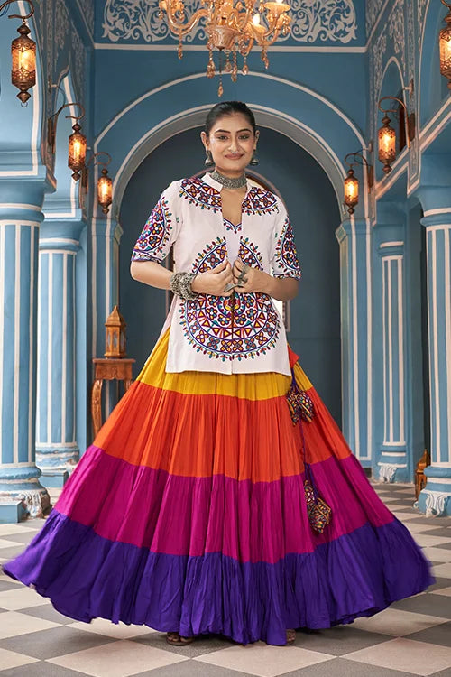 Women Special Designer White Jacket Chaniya Choli Collection for Navra shubhkalastore