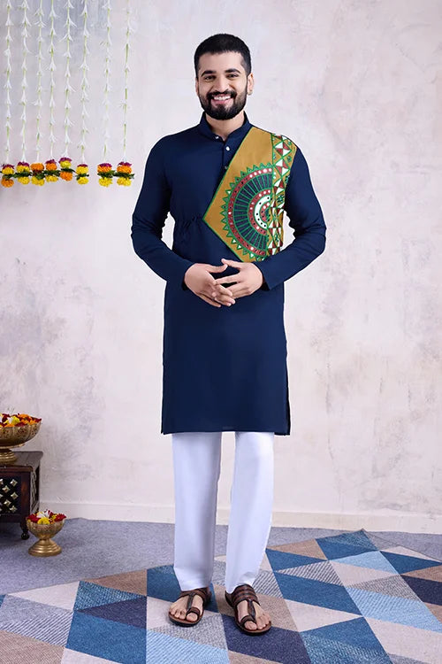 Navy Blue Kurta