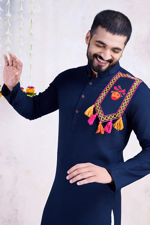 Navy Blue Kurta for Mens