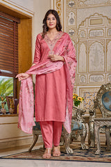 peach chanderi kurti