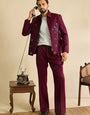 Premium Designer Maroon Mirror Work Mens Bomber Jacket