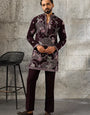 Ethnic Special Purple Japanese Fabric Embroidered Kurta for Men