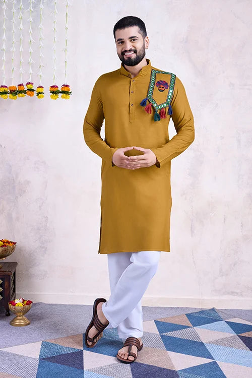 Yellow Kurta for Mens