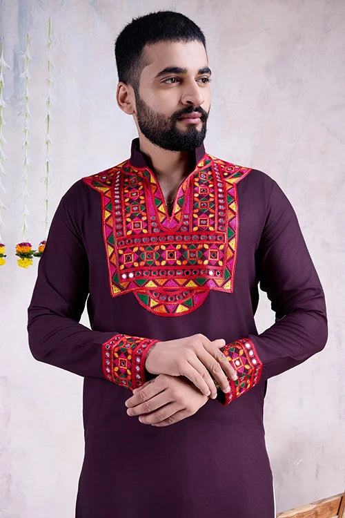 purple new mens kurta