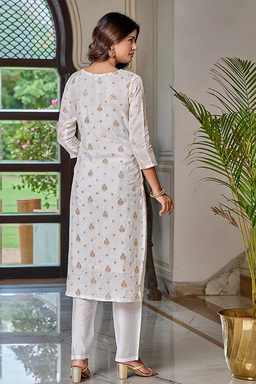 white festive kurti design