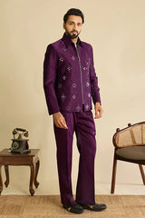 Trending Designer Wine Mirror Work Men's Bomber Jacket