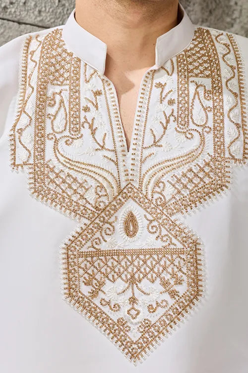 White Japanese Fabric Exclusive Kurta for Mens Wear