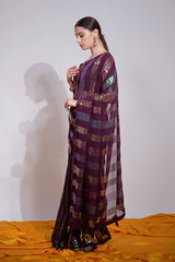 Designer wine saree for weddings
