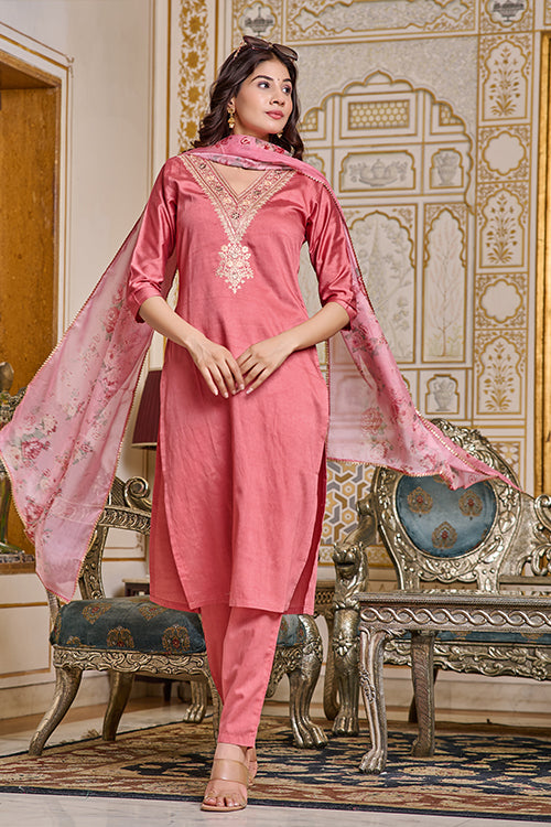 embroidered kurti set