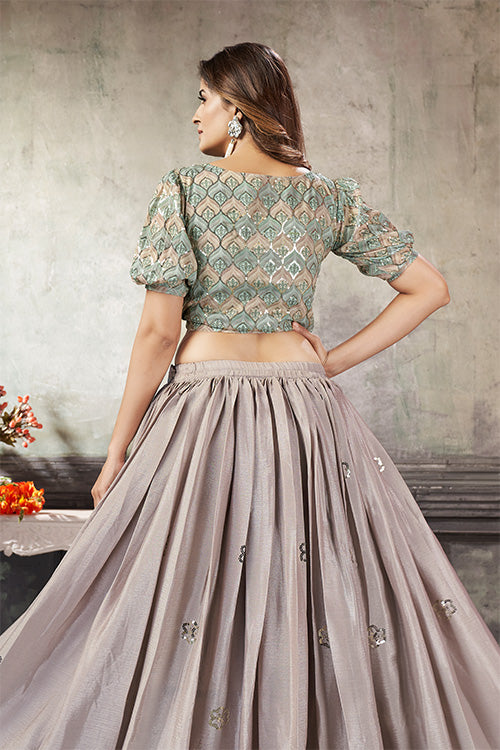 Embroidered Crop-Top Skirt