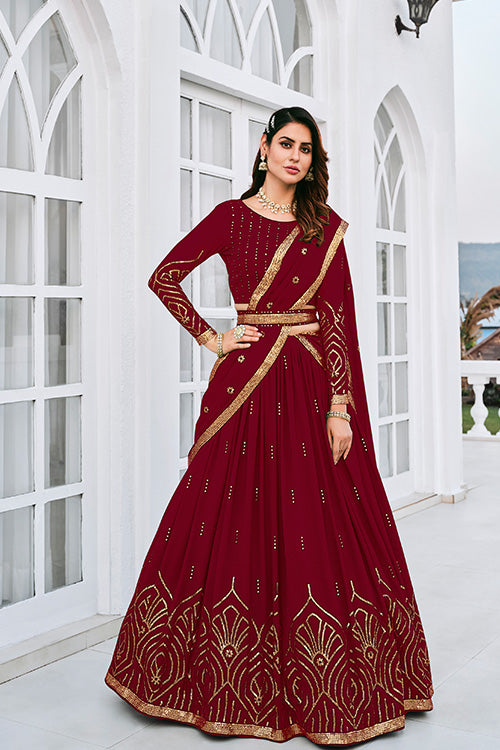 Designer Exclusive Traditional Looks Maroon Color Lehenga Choli - shubhkalastore.com Designer Exclusive Traditional Looks Maroon Color Lehenga Choli - shubhkalastore.com