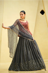 Grey Designer Lehenga Choli