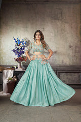 Embroidered Crop-Top Skirt