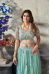 Embroidered Crop-Top Skirt