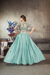 Embroidered Crop-Top Skirt